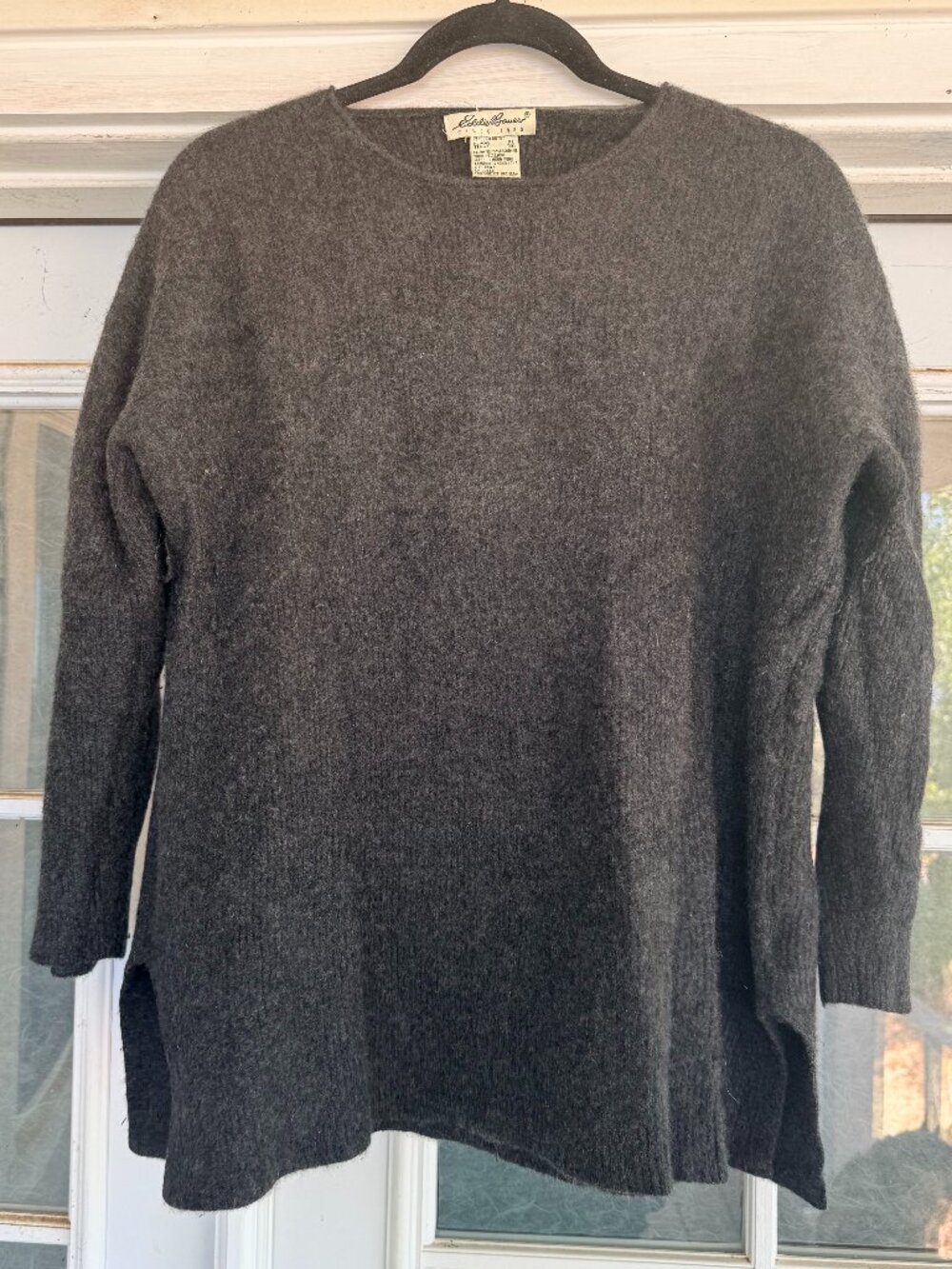 VTG 1997 Eddie Bauer Cashmere & Wool Blend Pullover Sweater - Charcoal Gray XL